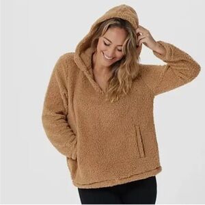 Koolaburra by UGG Sherpa Half-Zip Hoodie Pullover Tan Size M